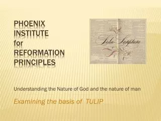Phoenix Institute for Reformation Principles