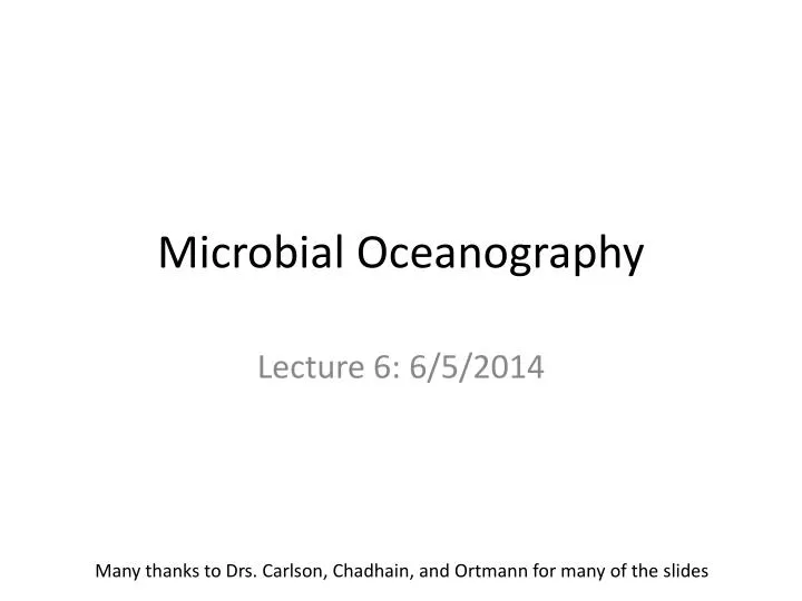 microbial oceanography