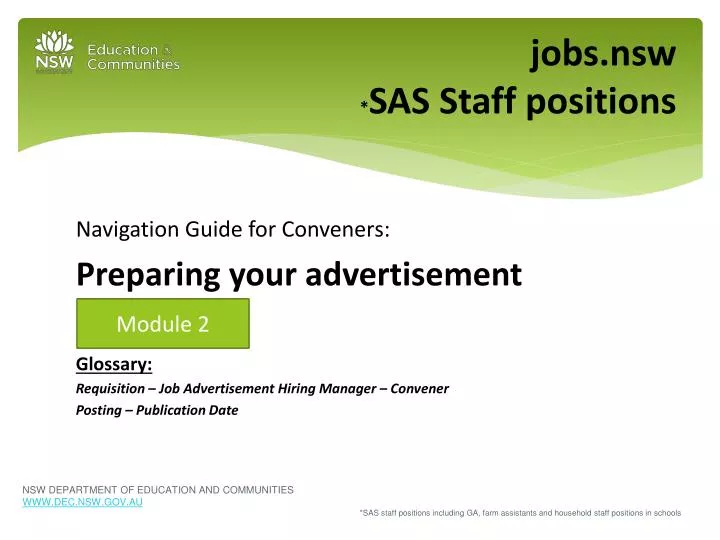 jobs nsw sas staff positions