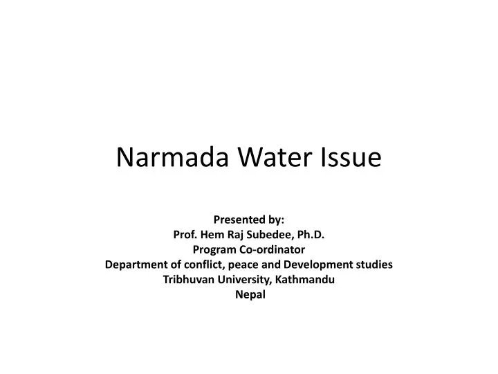 narmada water issue