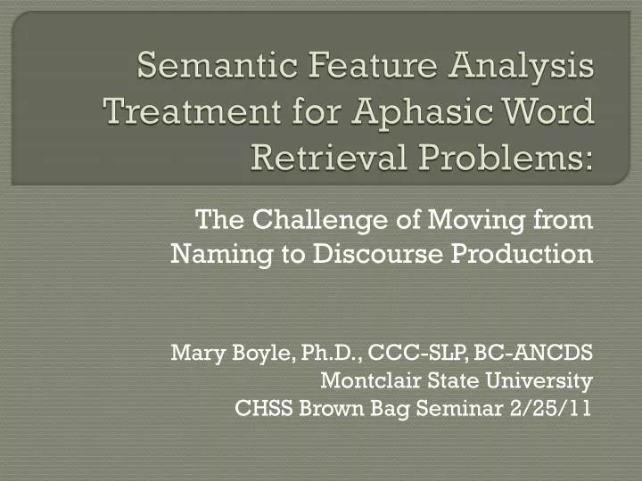 semantic feature analysis treatment for aphasic word retrieval problems