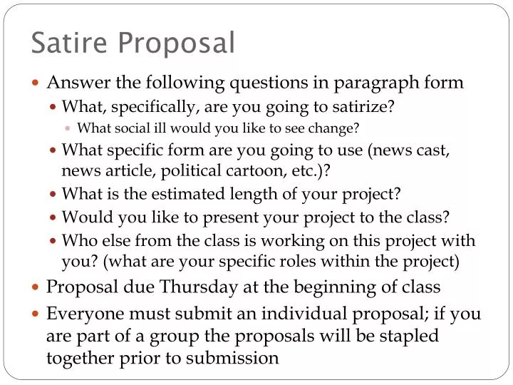 satire proposal