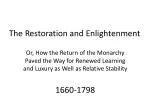 The Restoration and Enlightenment - slide 1