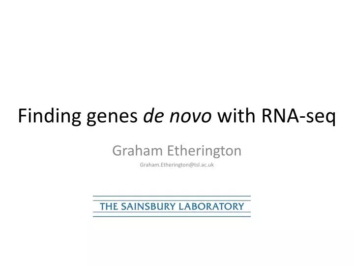 finding genes de novo with rna seq
