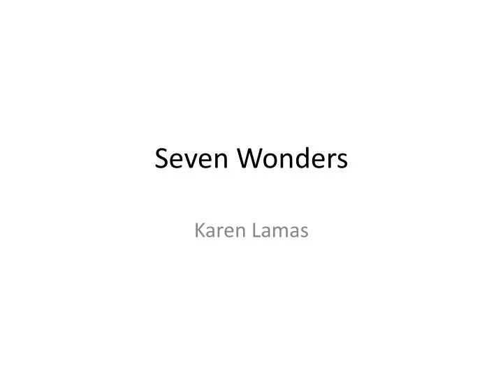 seven wonders