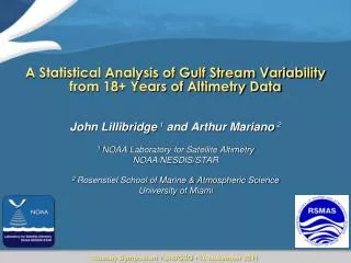 A Statistical Analysis of Gulf Stream Variability from 18+ Years of Altimetry Data