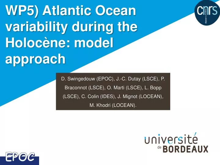 wp5 atlantic ocean variability during the holoc ne model approach