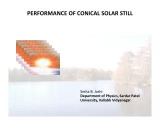 PERFORMANCE OF CONICAL SOLAR STILL