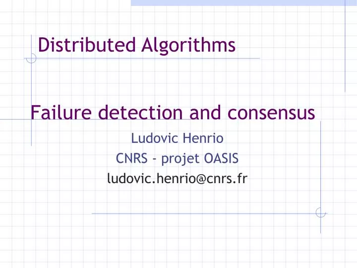 failure detection and consensus