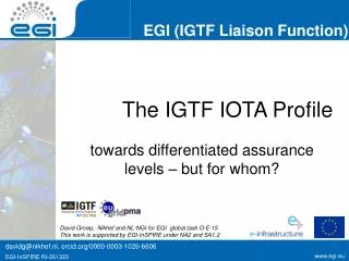 The IGTF IOTA Profile