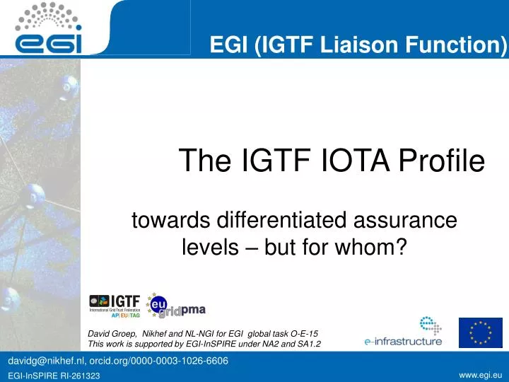 the igtf iota profile