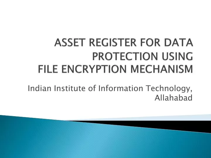 asset register for data protection using file encryption mechanism
