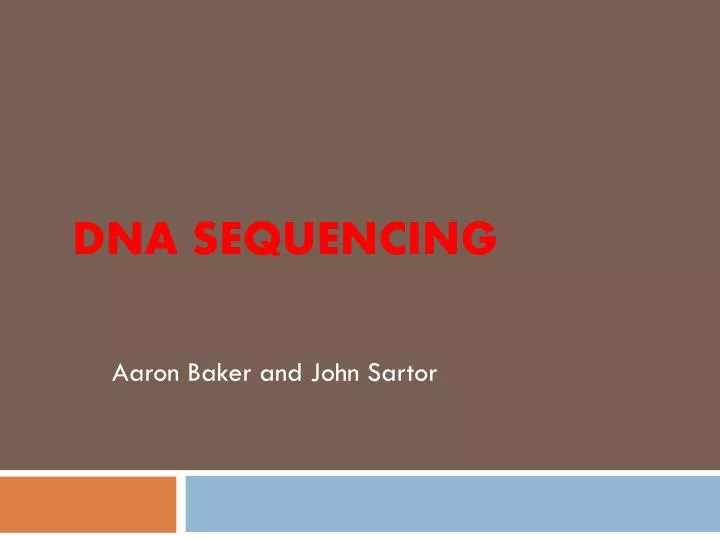 dna sequencing