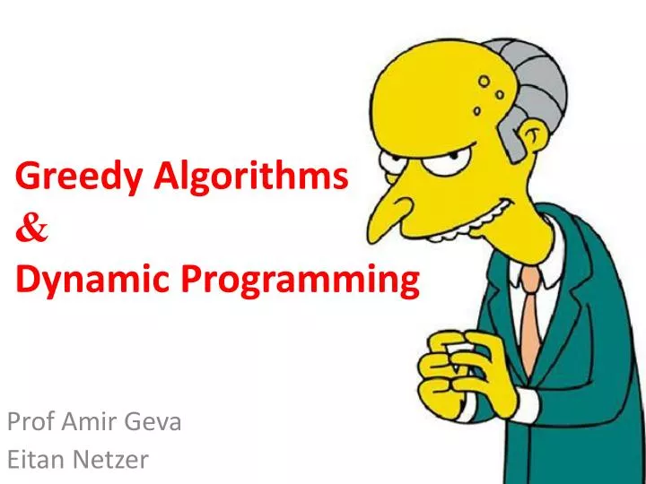 greedy algorithms dynamic programming