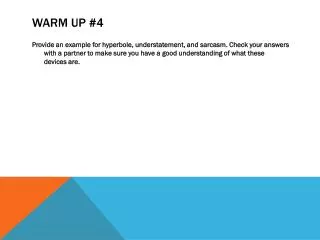Warm Up #4