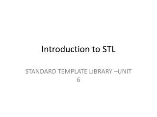 Introduction to STL
