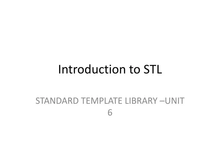 introduction to stl