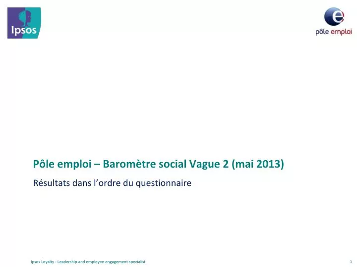 p le emploi barom tre social vague 2 mai 2013