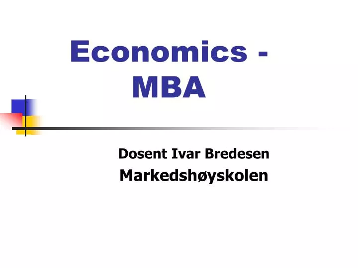 economics mba