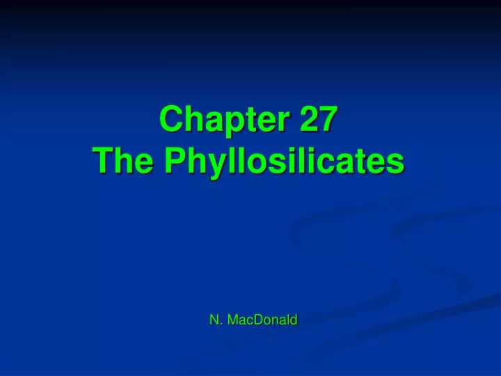 chapter 27 the phyllosilicates
