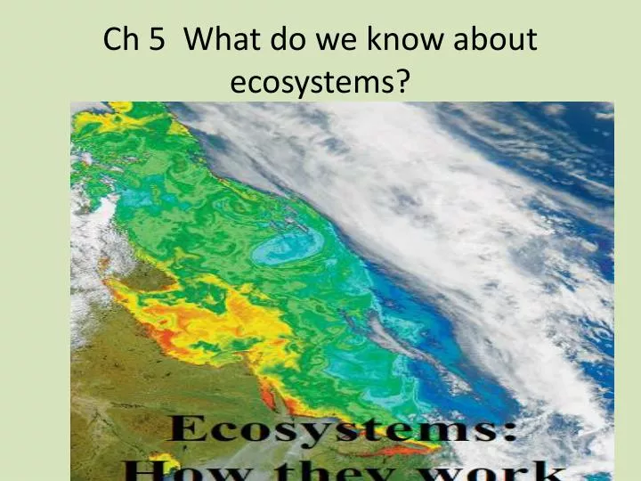 ch 5 what do we know about ecosystems