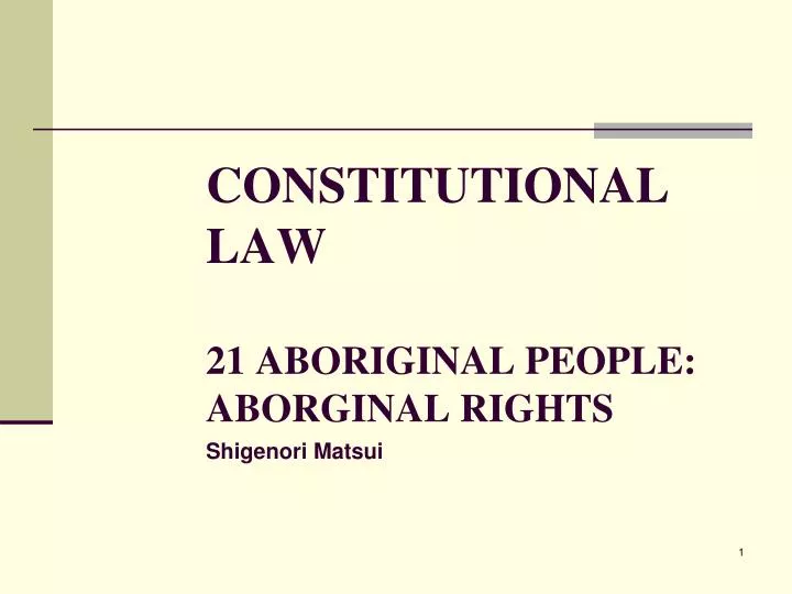 constitutional law 21 aboriginal people aborginal rights