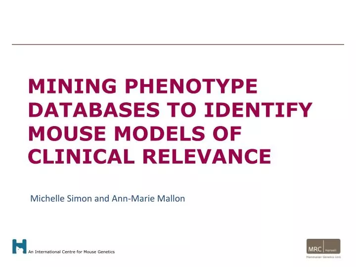 mining phenotype databases to identify mouse models of clinical relevance