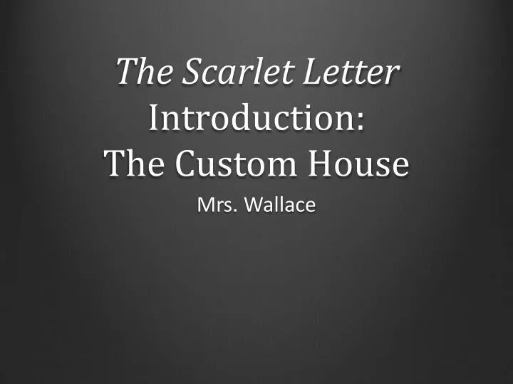 the scarlet letter introduction the custom house