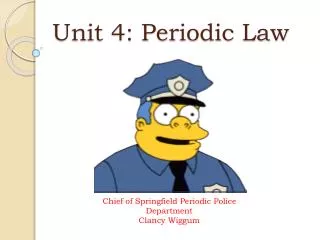 Unit 4: Periodic Law