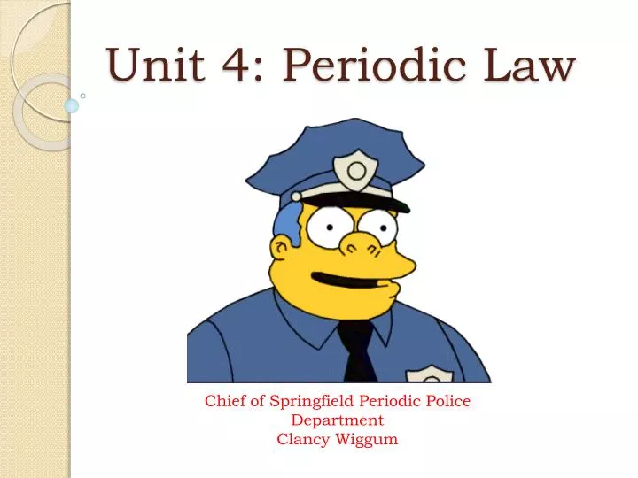 unit 4 periodic law