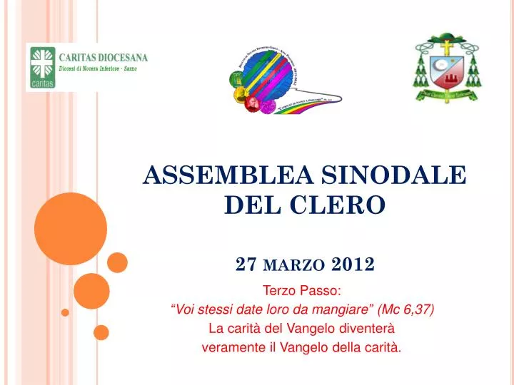 assemblea sinodale del clero 27 marzo 2012