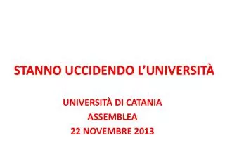 stanno uccidendo l universit