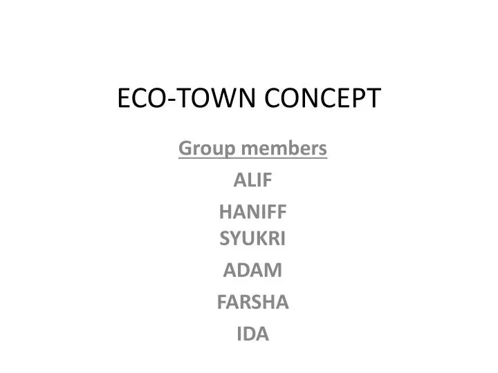 eco town concept