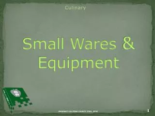 Small Wares &amp; Equipment