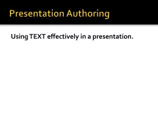 presentation authoring