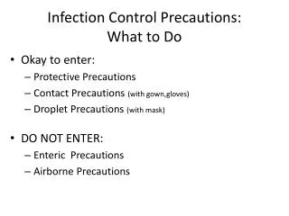 Infection Control Precautions: What to Do