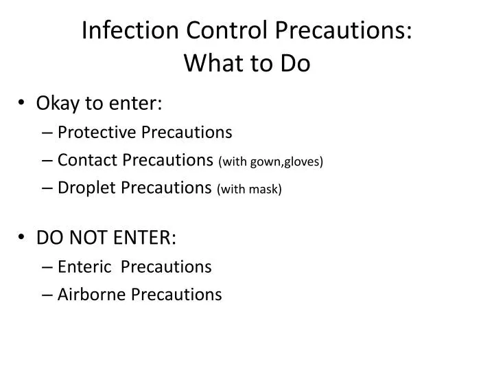 infection control precautions what to do