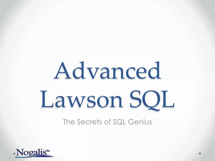 advanced lawson sql