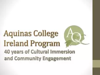 Aquinas College Ireland Program