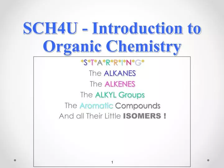 sch4u introduction to organic chemistry