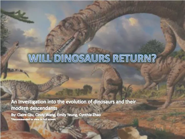 will dinosaurs return