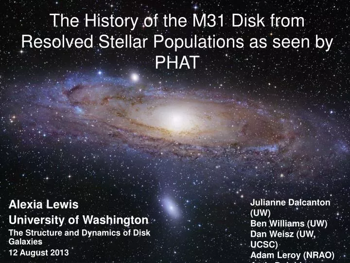 the history of the m31 disk from resolved stellar populations as seen by phat