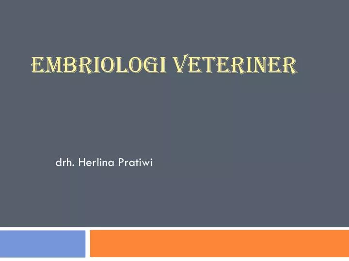 embriologi veteriner