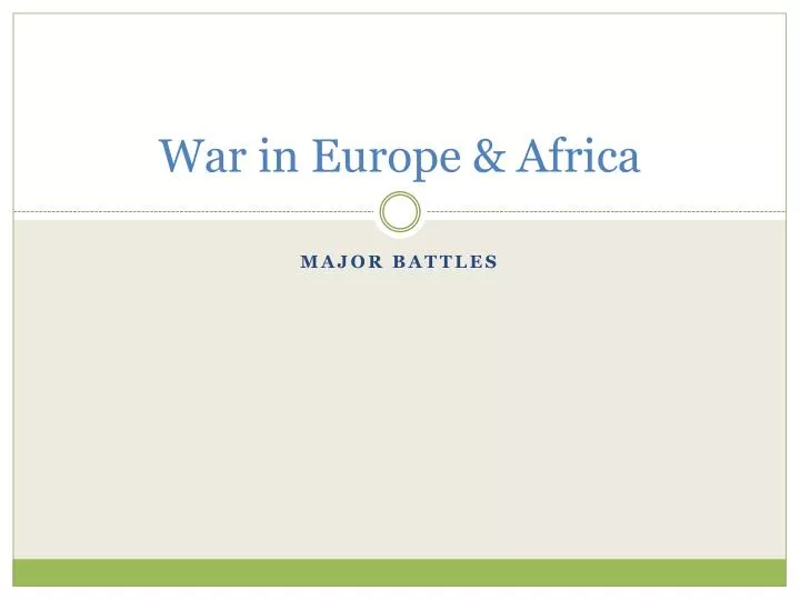 war in europe africa