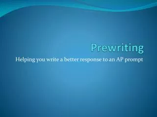 Prewriting