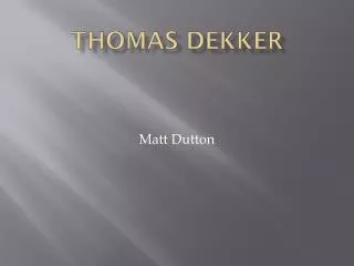 Thomas Dekker