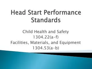 Head Start Performance Standards