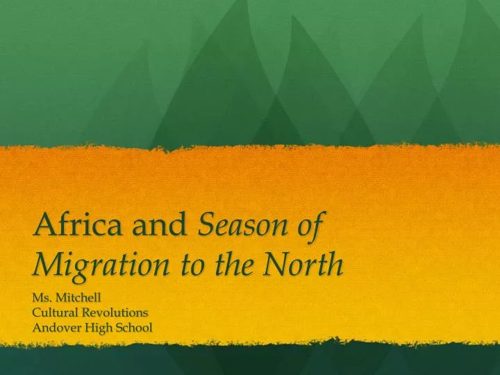 africa and season of migration to the north