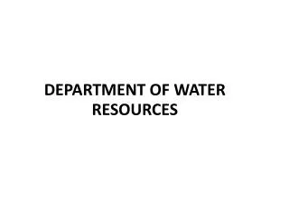 DEPARTMENT OF WATER RESOURCES
