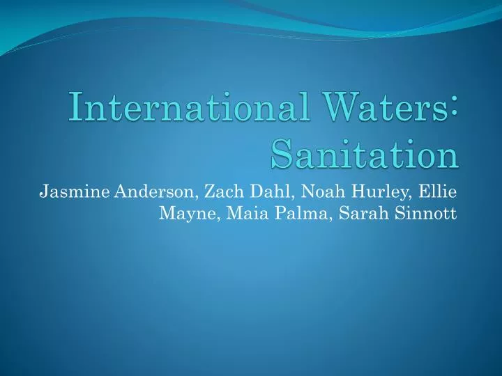 international waters sanitation